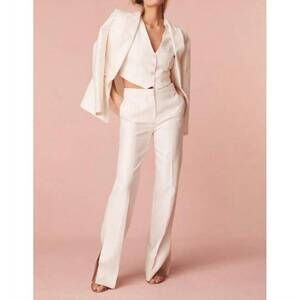 NEW LOVESHACKFANCY poppet straight leg tailored pants in antique white